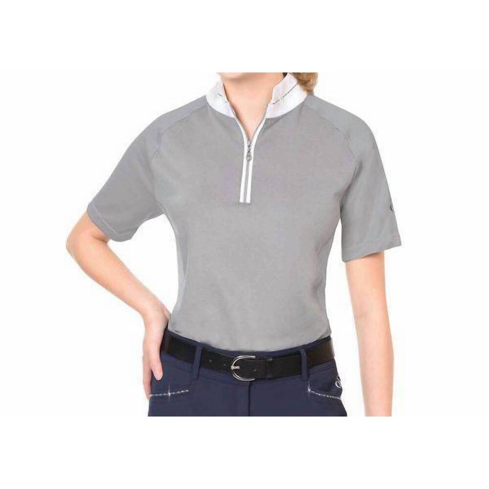 NEW OVATION elegance sparkle short sleeve shirt in gray